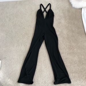 Black cross back jumpsuit